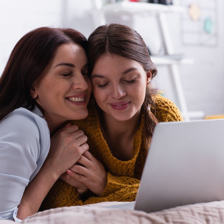 Mother and Daughter with Laptop
